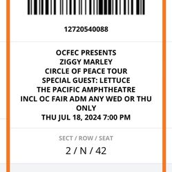 Ziggy Marley Tickets For Tonight!!! 