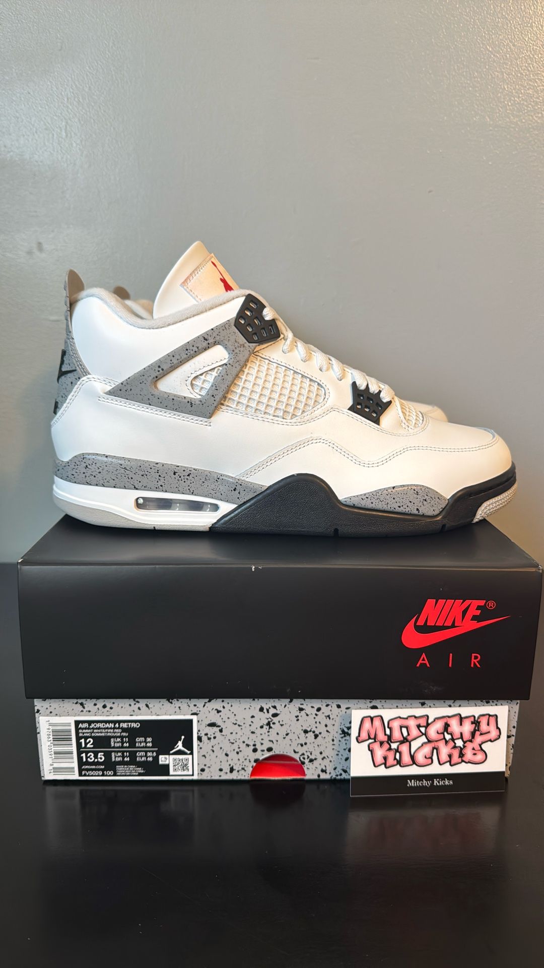 Jordan 4 Retro White Cement (2025) Sz. 12