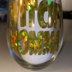 Witchy Momma Wine Glass 