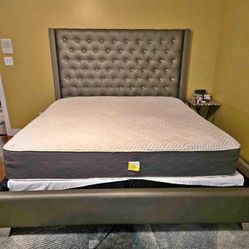 Full size bed frame with sets 10 ”Thick brand new( box spring included ) delivery available