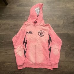 Pink Hellstar Hoodie Zip Up Size Large