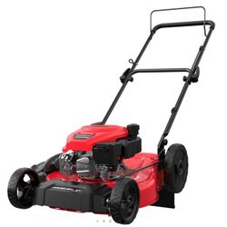 New PowerSmart 21 in. Gas Lawn Mower, 144cc 2-in-1 Mulching Push Mower with 6-Positions Height Adjustment, High Rear Wheels, Garden ,Springtok(V8721C)