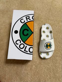 Size 6 Women’s - Cross Colours Circe Logo Slide Sandal White
