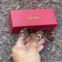 Cartier Glasses - Brown Gold 