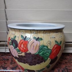 Little Chinese Flower Pot ; Signed.