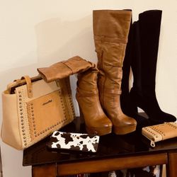 Lot Of Brand New 2 Long Boot Jessica Simpson Purse And 2 Wallets 