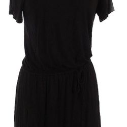 Fariry Womens Midi Short Sleeve Dress Black XL