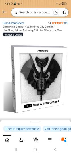 Goth Bat Wine & Beer Opener 
