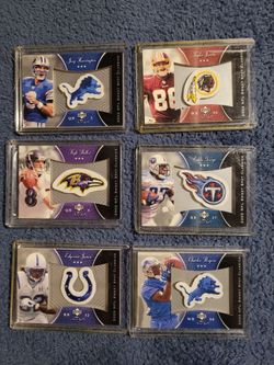 6 NFL TEAM PATCH CARDS & PLAYERS