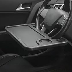 Cartray Steering Wheel Tray for Constant Travelers - Black Car Steering Wheel Desk and Food Table for Most Vehicles