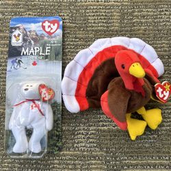 BEANIE BABY TURKEY and BEAR - $15 / BOTH 