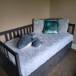 Grey IKEA Twin Trundle Daybed
