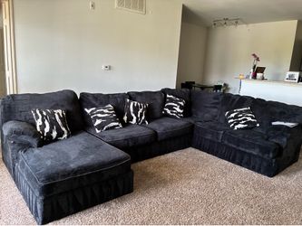 3PC Black Sectional Couch