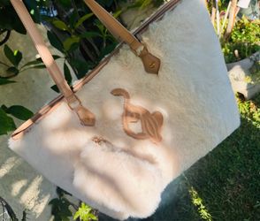 Baby Phat White Faux Fur Tote Bag