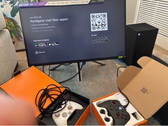 Xbox series X, with HDMI cable, power cable, 2 scuff controllers