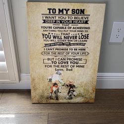 NEW Motocross TO MY SON Canvas Print 