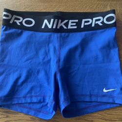 Nike Pros Womens Short Size M 3” Inseam Bright Blue