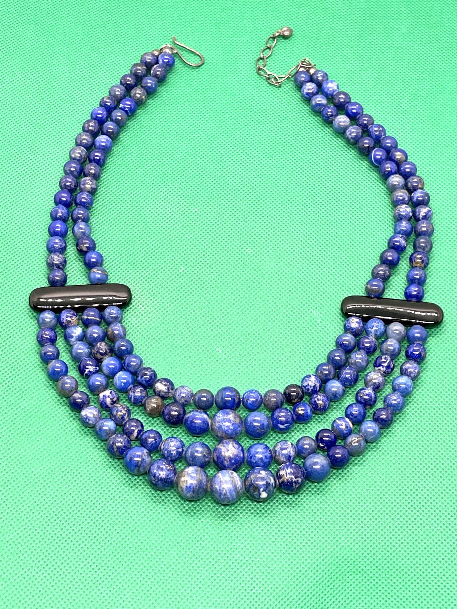 Multistrand Lapis Necklace