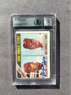 Vintage 1966 Topps #254 Fergie Jenkins Rookie Card w/ on card auto & HOF inscription