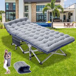 NAIZEA Folding Camping Cot, 75" Sleeping Cot for Adults with Carry Bags and Mattress