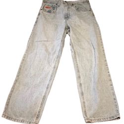 Y2K Empyre Jeans Mens 32 Light Blue Denim Skate Streetwear Baggy Fit Wide Leg