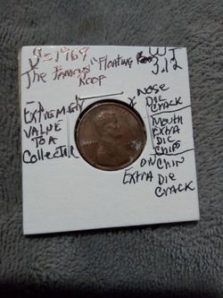 🇺🇸" A. Lincoln Penny. (The Famous Floating Roof.) Wt:3.12.(1969="S") W./ Errors.
