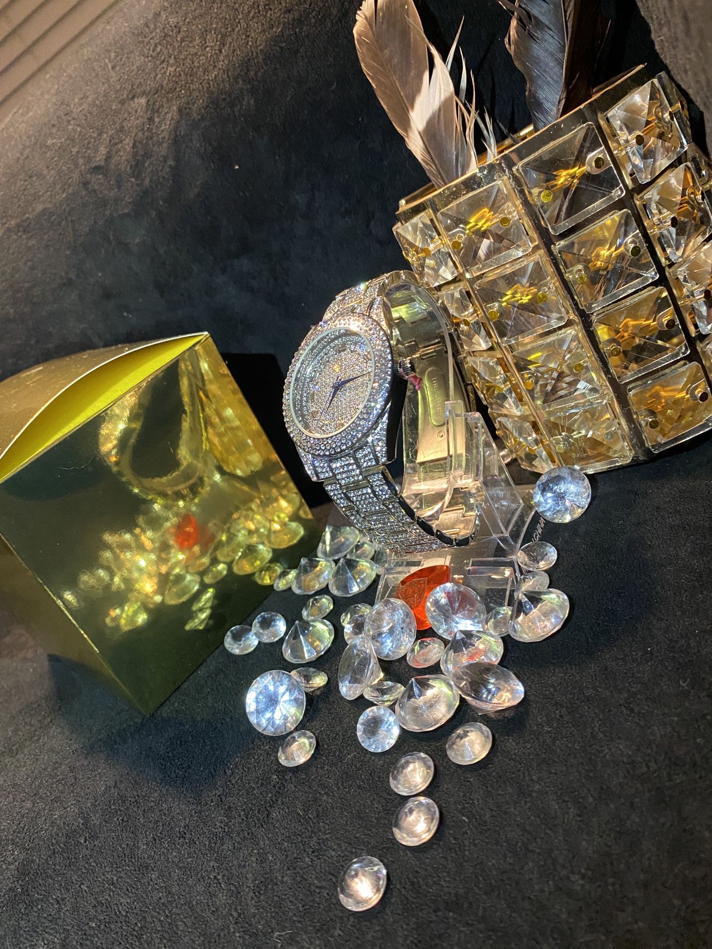 Bright Heavy Shiny Golden Gift Box(s) included Real Gold Plated, dipped in Real Gold 4x’s and 2x’s clearcoat shine protection. Stainless Steel base. D