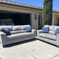 Matching Gray Sofa & Loveseat! 