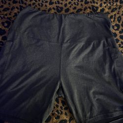dark gray high-waisted gym shorts