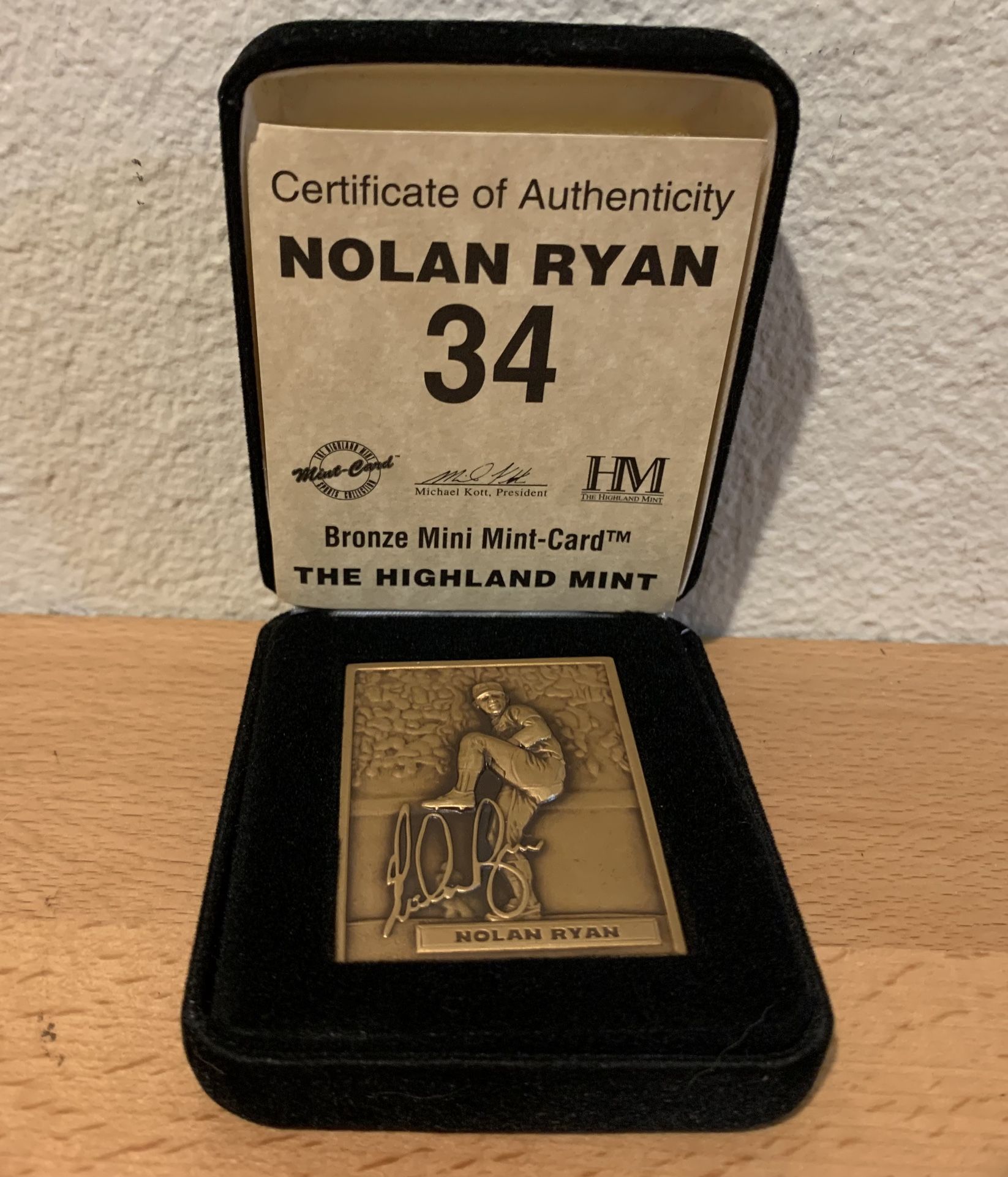 Highland Mint Nolan Ryan Bronze Mint Card