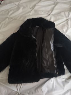 Black furry sweater