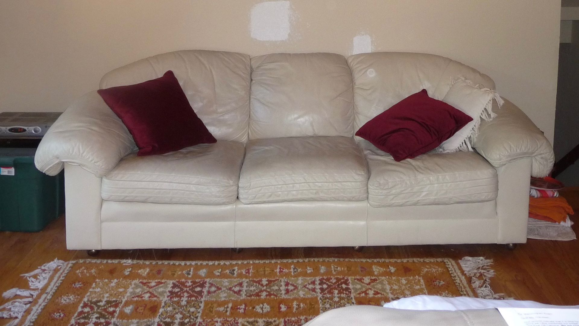 Hancock Cream Leather Couch