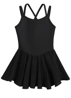 NEW Kids Girls Cross Straps Skirted Leotard Ballet Dance Dresses size 3/4