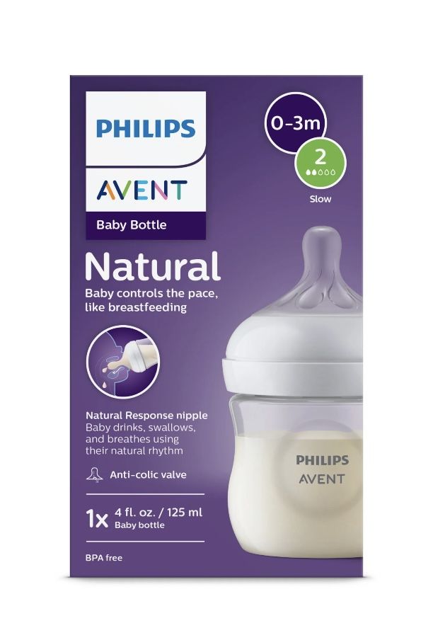 Philips Avent Natural Baby Bottle with Natural Response Nipple - Clear - 4oz