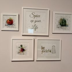 Framed Kitchen Wall Art Set