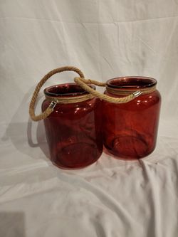 Glass Vase Planter With Ropes