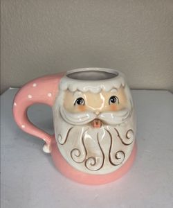 Johanna Parker Pastel Pink Retro Santa Christmas Mug