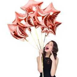 19 Inch Rose Gold Foil Star Shape Balloons 20pcs Party Decorations 