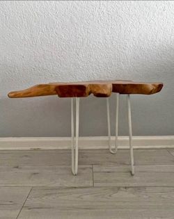 Naturally shaped organic teak wood side mini table