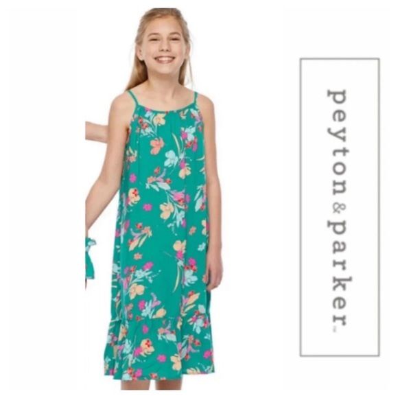 Peyton & Parker green floral maxi dress, Size 10 Girls 