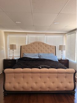 Bed, dresser, night stand mattress and comforter