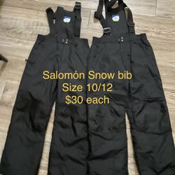 Salomón snow bib size 10/12 $30 each