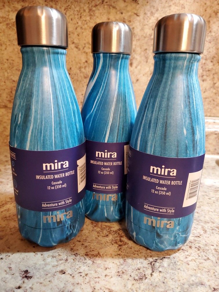 Mira Insulated Water Bottle Cascade 12oz- NEW!