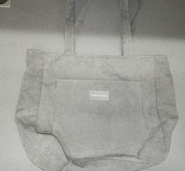 Xinruigood Gray Corduroy Tote Bag
