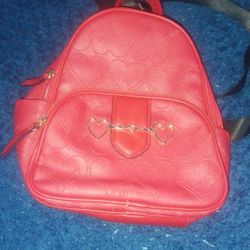 50.00 Juicy Couture Red Leather Mini Backpack 