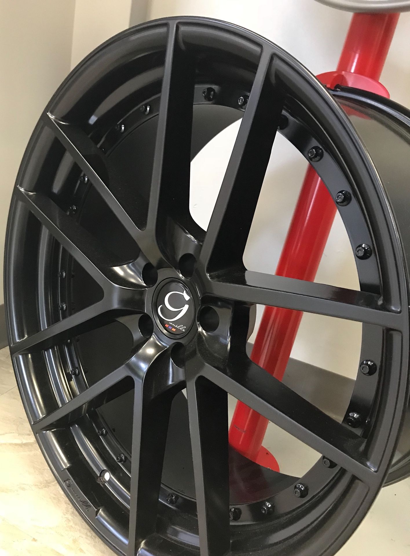 CRAZY DEAL!! New 22” Staggered Giovanna 2-Piece Gloss Black Rims Wheels 5x4.5 Gianelle Challenger
