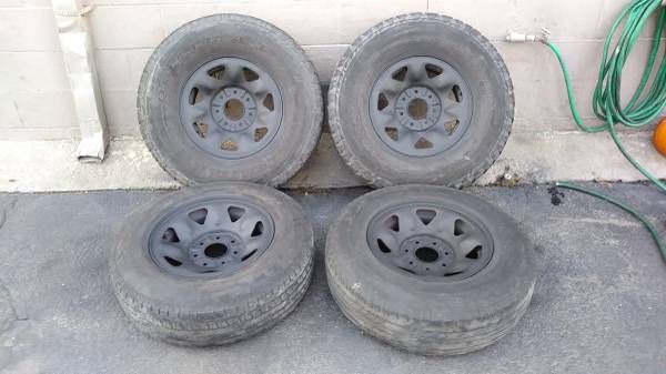 7 lug f250 ford rims. 16 inch stock steel wheels