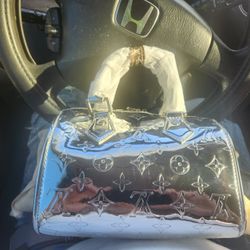 Louis Vuitton - Monogram Miroir Speedy Bandouliere 20 Silver Bag