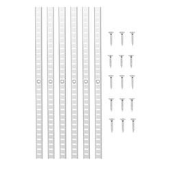 Shelf Pilaster, 36.3-inch 8 Pack, Adjustable Shelf Brackets Steel Mortise Mount Pilaster Strip Standards with 32 Screws, Suitable for Wall Shelving Sy