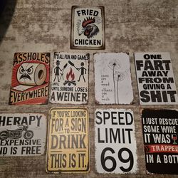 8 x 10 Decorative metal signs